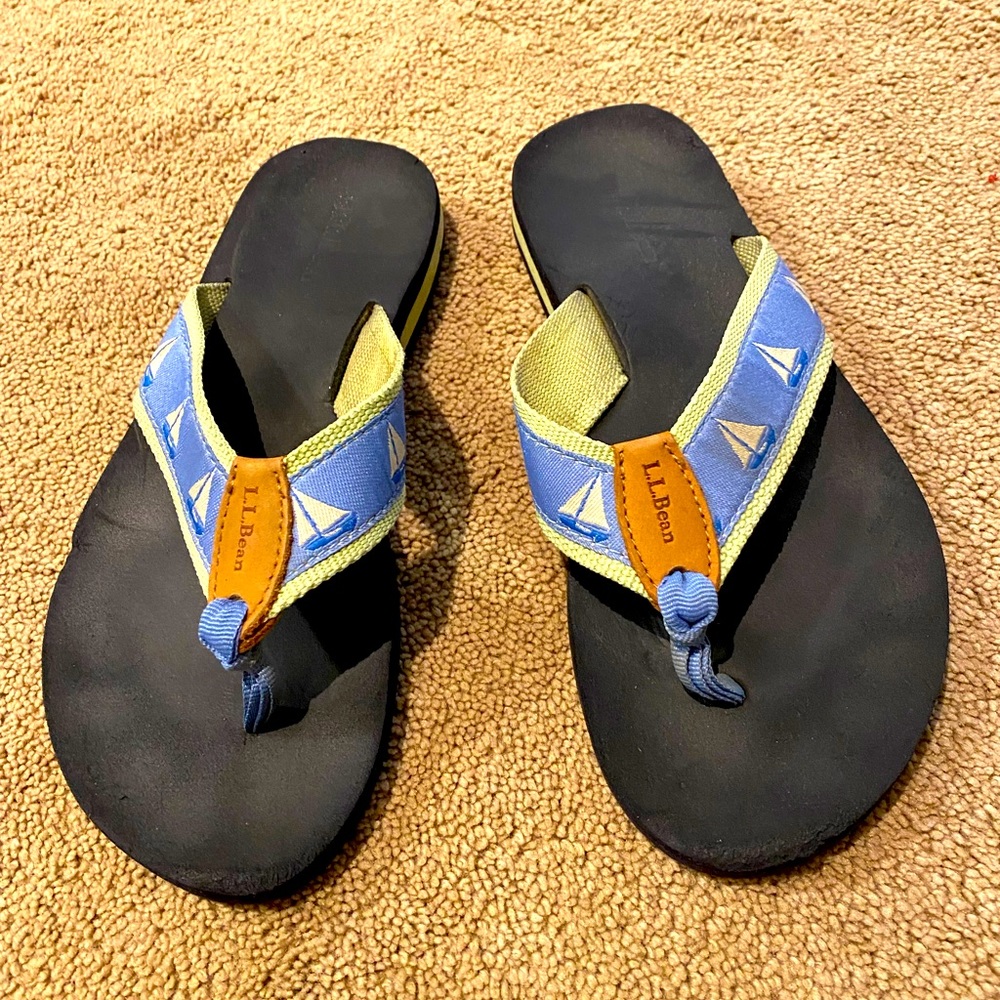 LL Bean sail boat thong flip flops size 6.5